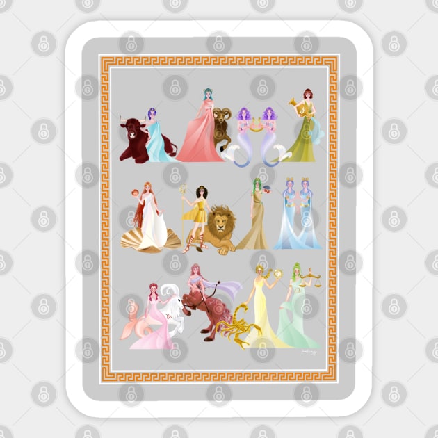 Horoscope Goddesses Sticker by amadeuxway